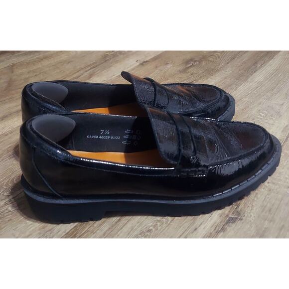 🎁 M&S Collection - Men's Size 7 1/2 Black Leather Slip-on Dress Loafers - NICE! - Picture 2 of 10